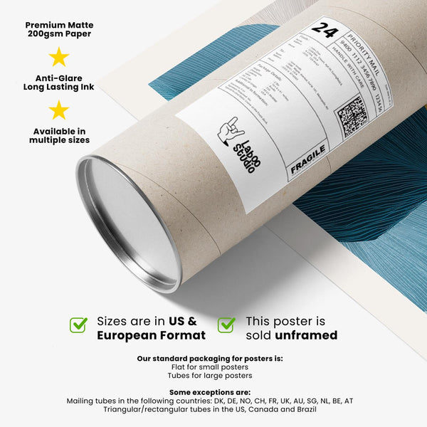 Oversized modern poster, luxurious wall art with layered leaves