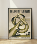 Close-up of ribbon-like golf course loop on surreal golf wall art poster