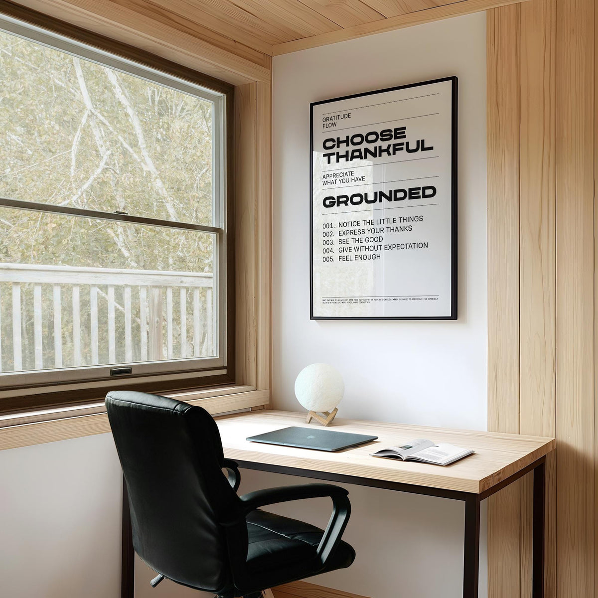 Minimalist Gratitude Wall Art reminding you to choose thankful and feel enough.
