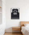 San Antonio Spurs Basketball Jersey Poster close-up of bold outlined numerals
