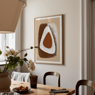 Contemporary abstract painting style print with hand-drawn layered contours