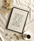 No place like home print Beige background Green lettering for entryway poster