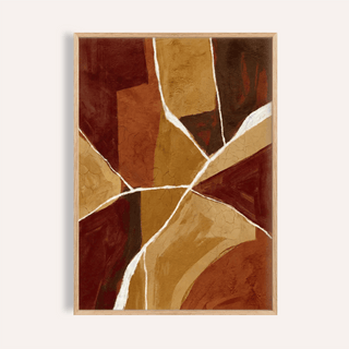 Burnt Orange Abstract Art wall art for living room with Orange, Brown, Red, Beige colors