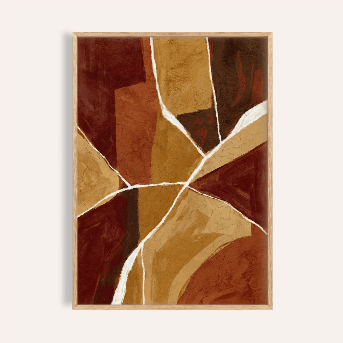 Burnt Orange Abstract Art wall art for living room with Orange, Brown, Red, Beige colors