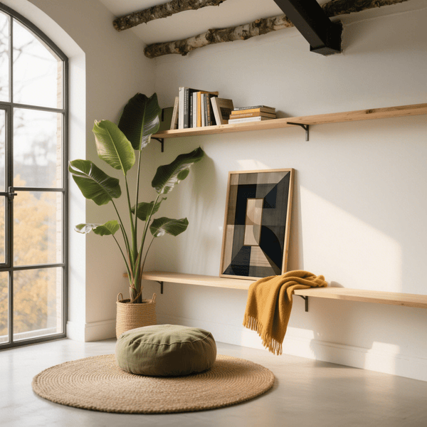 Subtle Wabisabi Art Print in gray and brown, best for soothing study room