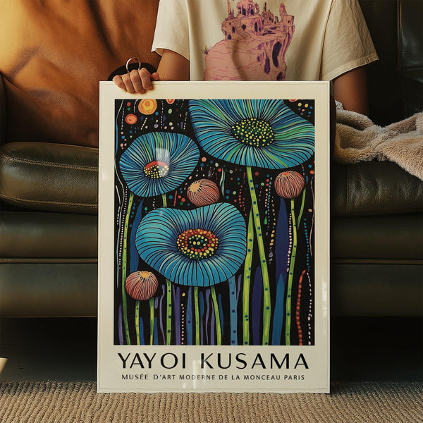 Modern Wall Art Floral print filled with playful dots and lines.