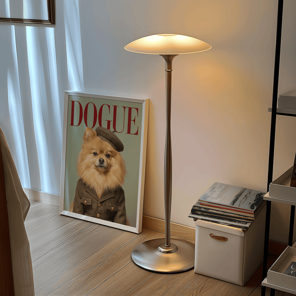 Pomeranian Soldier Art print, green military theme, perfect for study