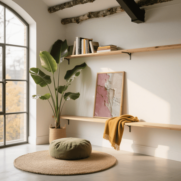 Living room wall art Pink Wabi Sabi Poster Pink Beige decor style