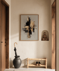 Gold Wabi Sabi Print featuring gold accents, ideal for modern living rooms