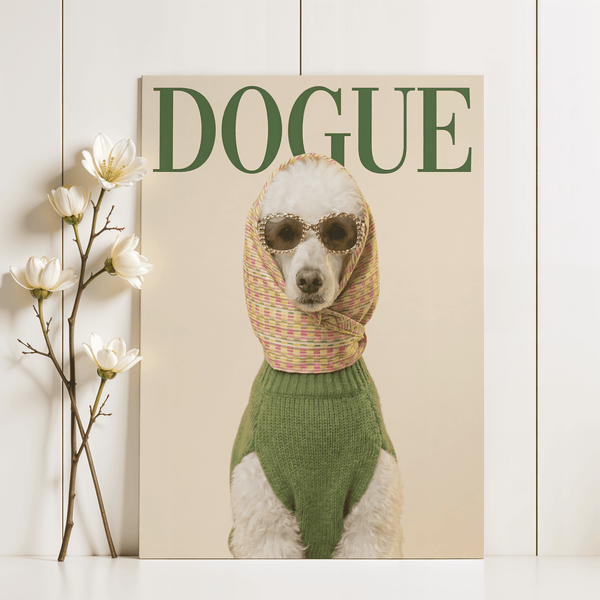 Fashion Poodle Wall Art art print with stylish poodle in green for modern home