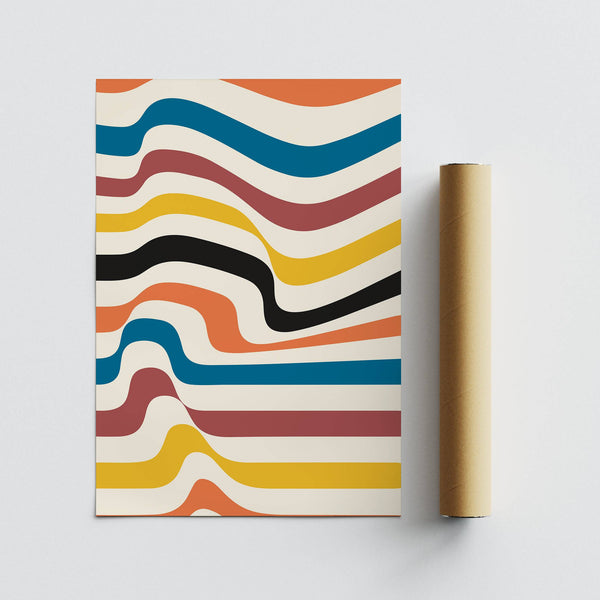 High-quality abstract art work for wall with bright geometric composition