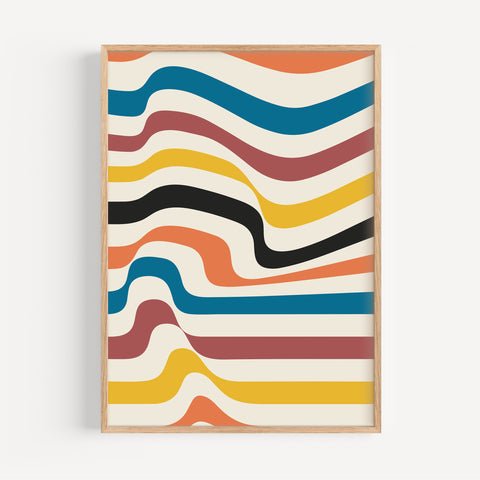 Bauhaus-inspired colourful abstract wall art, perfect for modern interiors