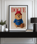 Charming Paddingtron Bear Pomeranian print for bedroom decor, featuring stylish colors