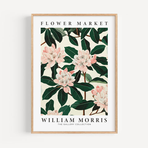 Botanical wall art featuring magnolias in vintage style
