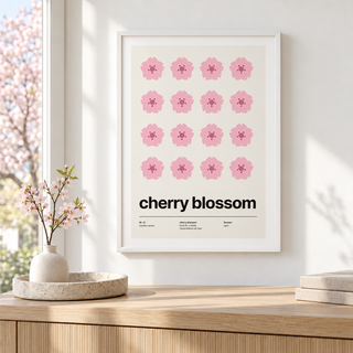 Blossom poster in a hallway with spring flowers