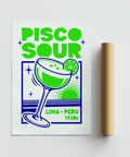 Pisco Sour Wall Art with vibrant cocktail illustration for dining area wall art