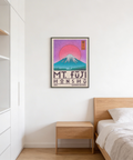 Typography-forward Mt Fuji Art Print showing Mount Fuji silhouette and coordinates