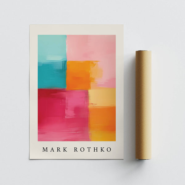 Abstract modern artwork featuring vibrant pink and fiery orange tones.





