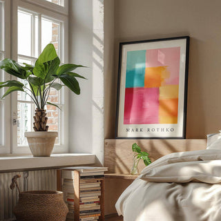 abstract art with pink and yellow accents