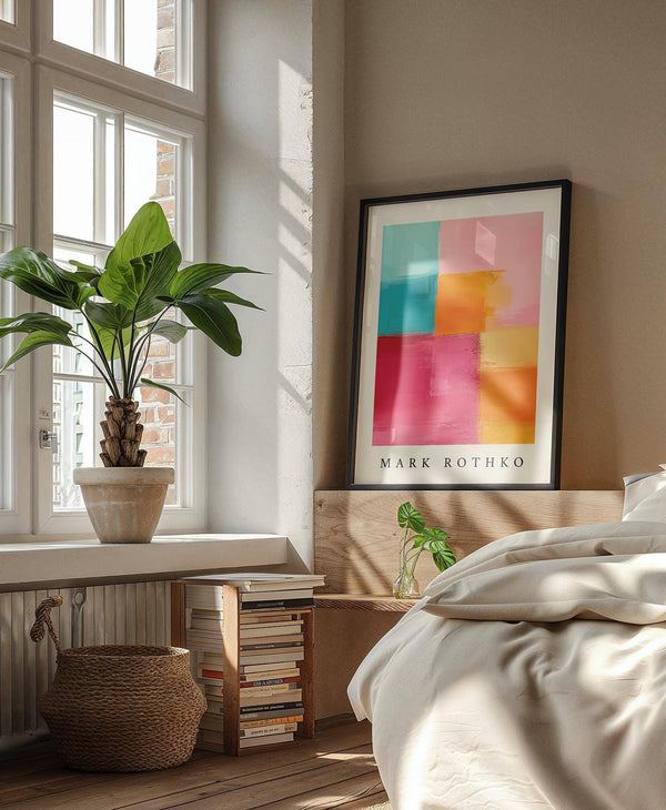 abstract art with pink and yellow accents