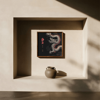 Dragon Poster in gray shades for office wall art