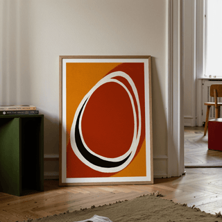 Modern Minimalist Art Print depicting overlapping rings on textured backdrop
