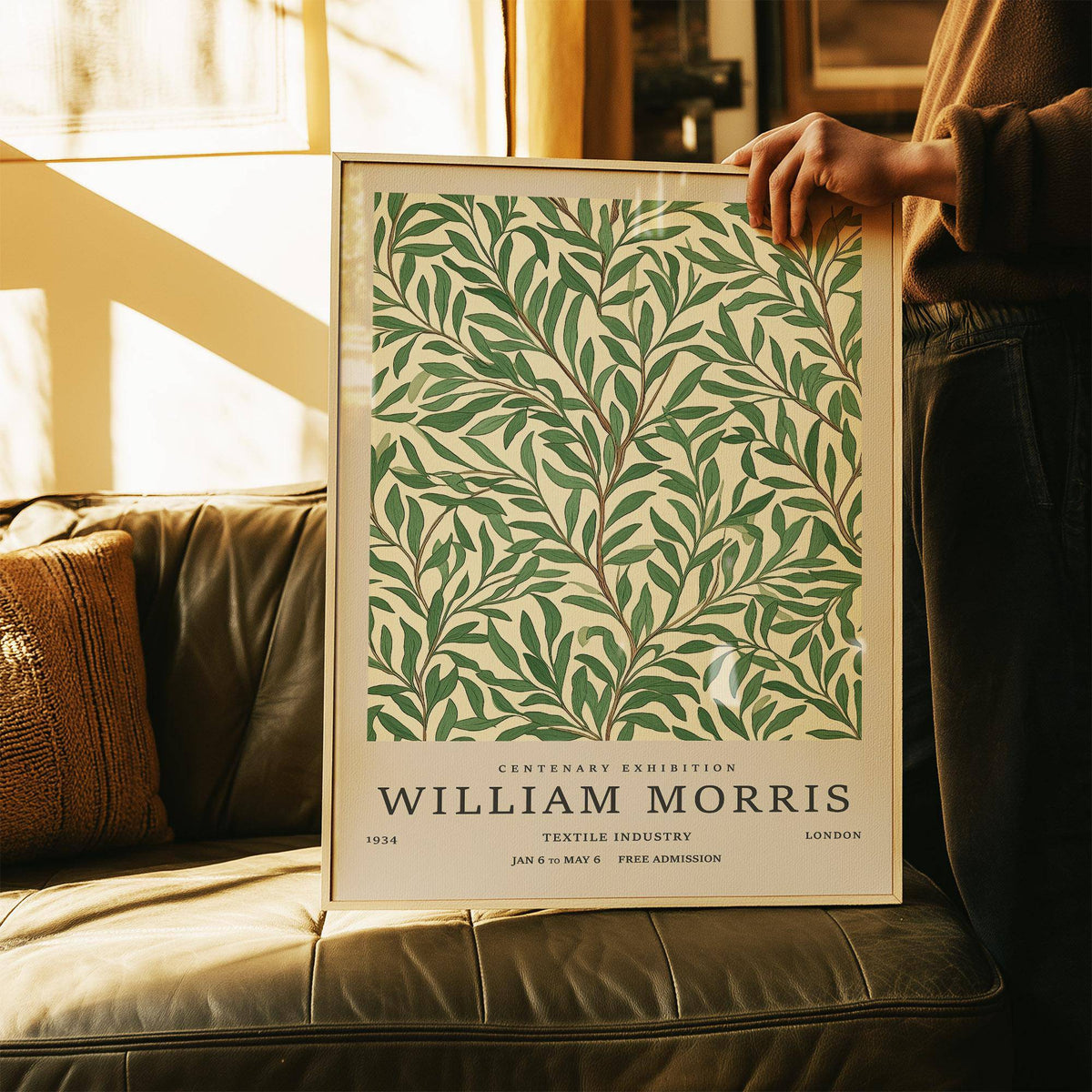 Cream background classic art posters with green branch details