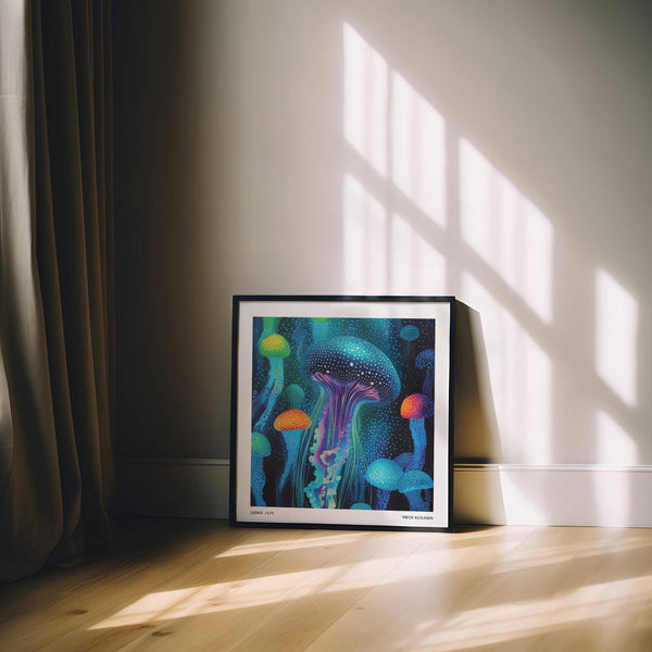 Captivating ocean-inspired jellyfish print for adding wonder to your walls