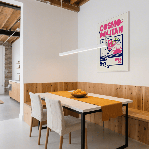 Cosmopolitan Cocktail Art Print in Pink and Blue for chic lounge wall art