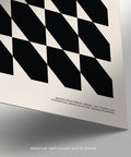 Black geometric shapes aligned in a grid as Corporate Office Artwork.
