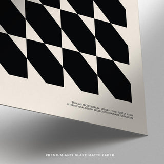 Black geometric shapes aligned in a grid as Corporate Office Artwork.