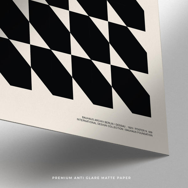 Black geometric shapes aligned in a grid as Corporate Office Artwork.