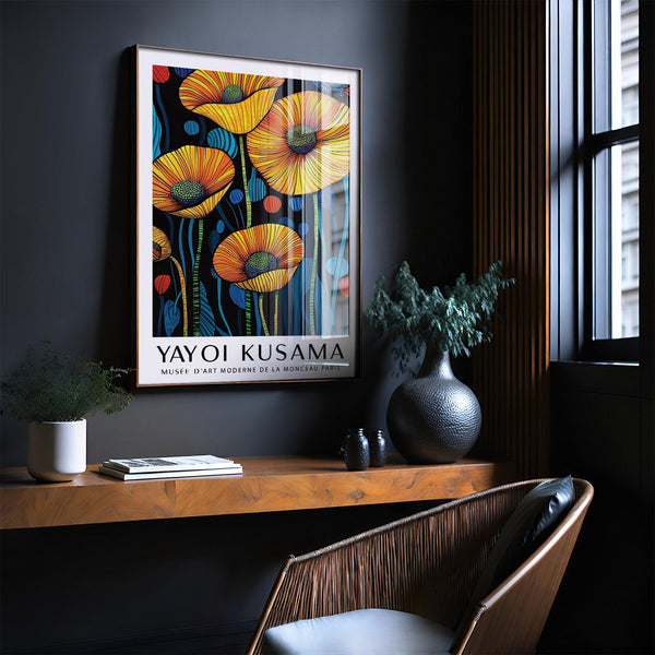 Decorative Art of Poppies featuring abstract buds and blooms.