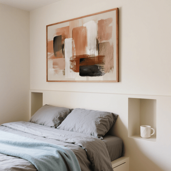 Terracotta Color Art print featuring White, Brown, for home office