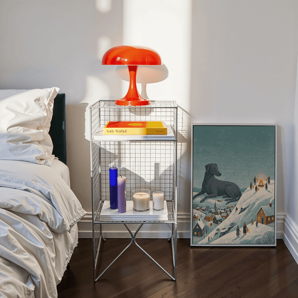 Winter Landscape Wall Art with villagers by Orange fire, best for hallway