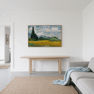 Cypress Tree Landscape print, Multicolored brushwork, dining room statement piece