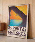 Mallorca Climbing Poster close crop of distressed texture and coordinate numbers