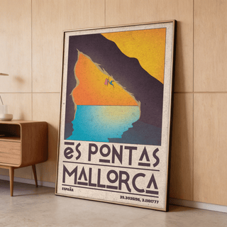 Mallorca Climbing Poster close crop of distressed texture and coordinate numbers