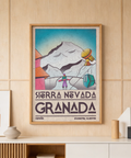 Close-up of bold snow ridges on Sierra Nevada Art Print illustration