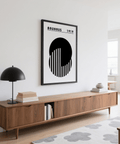 Large Abstract Minimal Art wall art, black and white for entryway