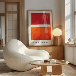 Orange abstract art featuring deep red and fiery hues