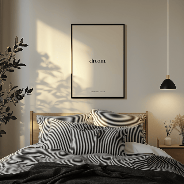 Minimalist Black and White Personalised Quote Poster for living room print