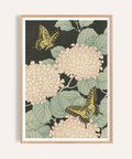 Butterfly Art Print in Black and Yellow for living room wall art