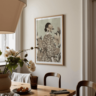 Botanical Portrait Painting art print in Botanical colors ideal for guest room