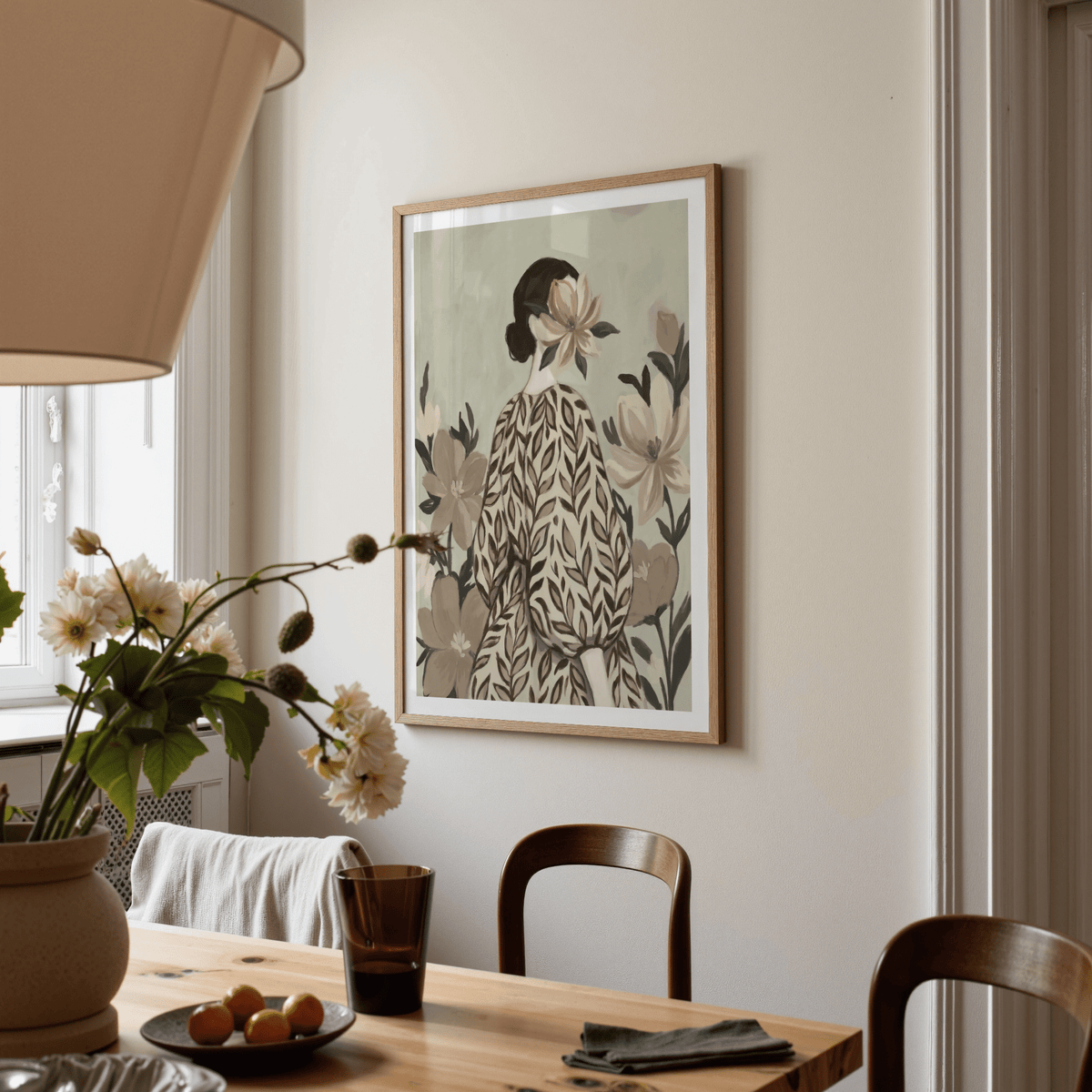 Botanical Portrait Painting art print in Botanical colors ideal for guest room