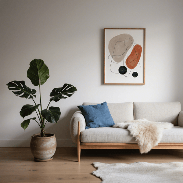 Contemporary Abstract Shapes Art Print with Green and Yellow for studio