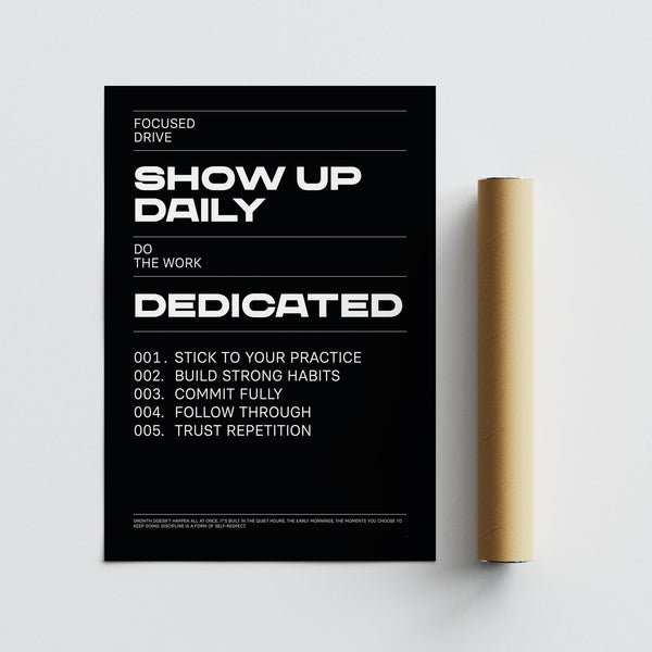 Typography-based artwork that encourages trust in small, consistent effort.