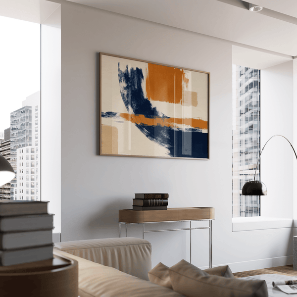 Blue and Orange Art wall art print, suitable for blue and orange contemporary spaces