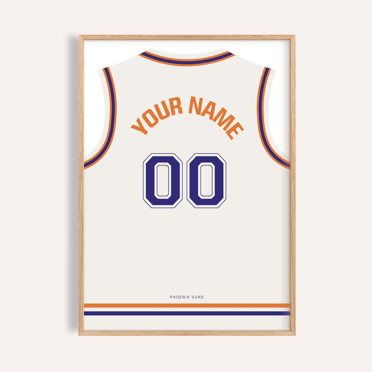 Featuring a jersey-back poster print with YOUR NAME text and 00 number