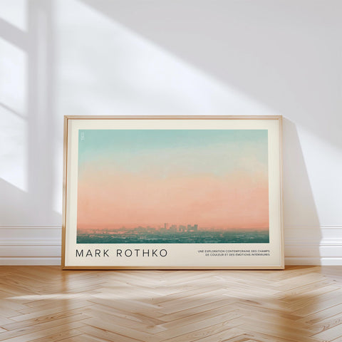 Pastel gradient abstract cityscape wall art